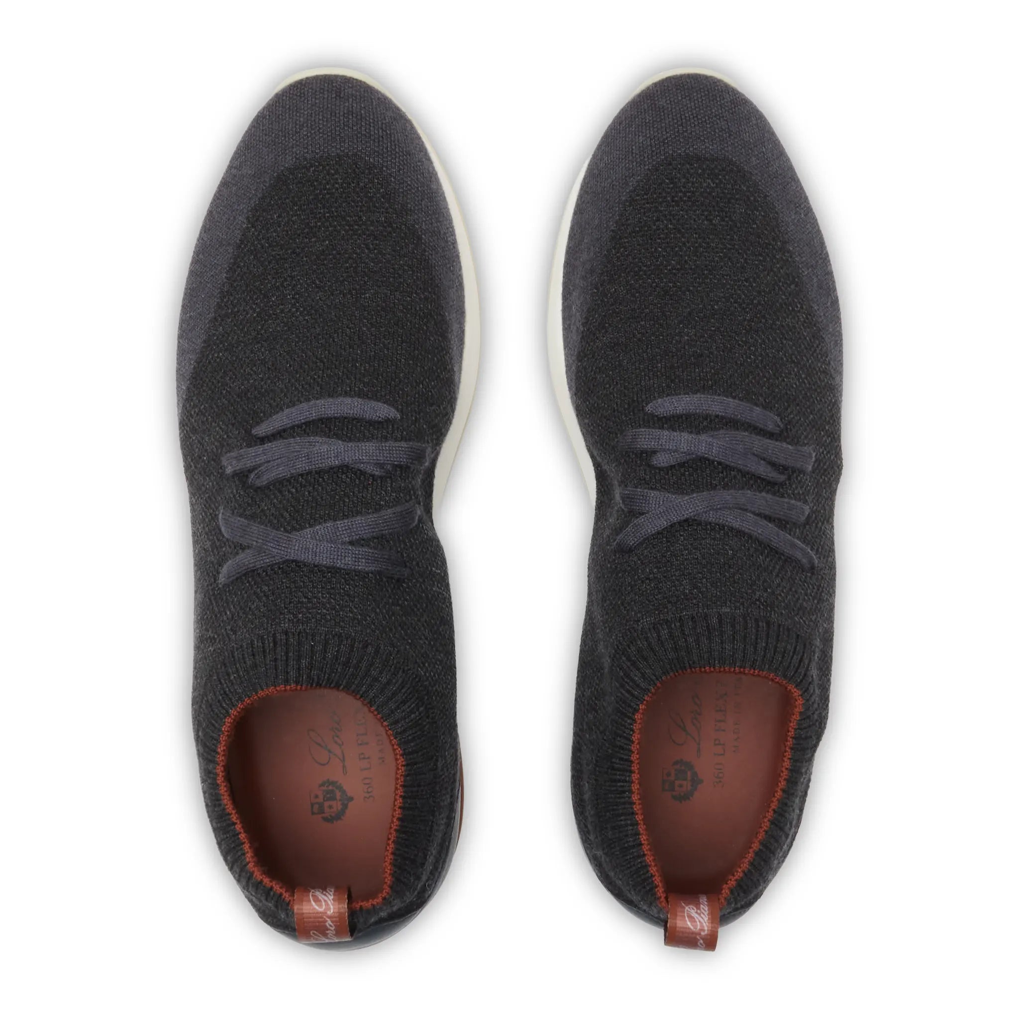 Upper View of Loro Piana 360 LP Flexy Walk Wish Intrinsic Grey Sneaker FAI1540_F6ZA